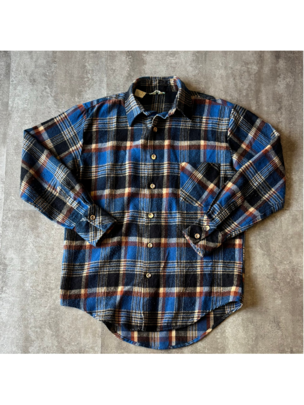 Vintage Sears Wearmaster Flannel Shirt Mens Medium 70s